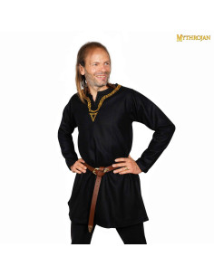 Vikinge tunika i med rørkrave - sort