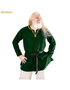Túnica Vikinga en la con cuello ribeteado - verde