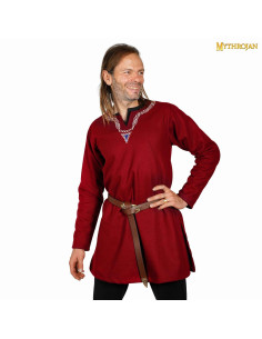 Viking Tuniek in de met paspelkraag - kastanjebruin