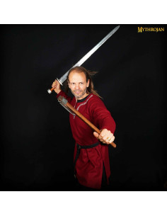Túnica Vikinga en la con cuello ribeteado - granate 2