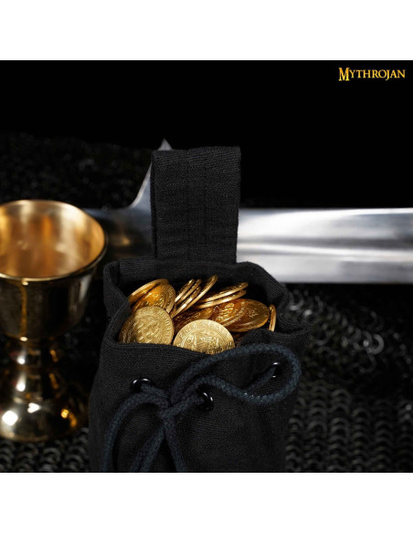 Bolsa limosnera medieval en negro con...