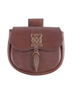 Bolso medieval celta de cuero (15 x 15 cm.)