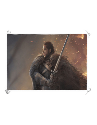 Banner-flag af Jon Snow, Game of Thrones
 Materiale-Satin