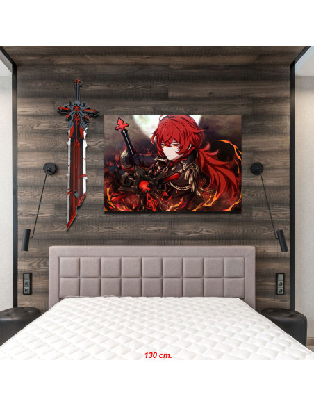 Diluc Genshin Impact Banner + Sword Pack