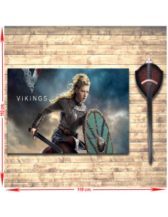 Pack Banner + Schwert von Laguertha aus der Vikings-Serie
