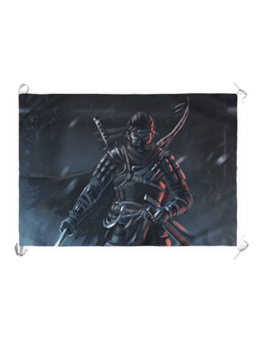 Banner-flag Jin Sakai fra Ghost Of Tsushima
 Materiale-Satin