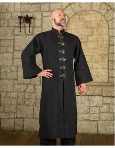Túnica Oberón para magos y clérigos en algodón - negro