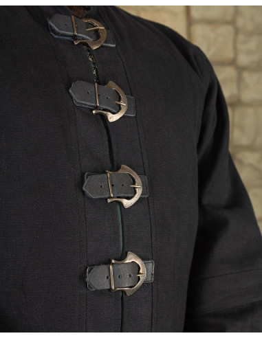 Túnica Oberón para magos y clérigos en algodón - negro