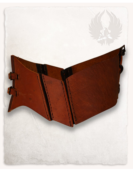 Corpiño medieval Talia en piel - marrón