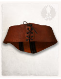 Corpiño medieval Talia en piel - marrón