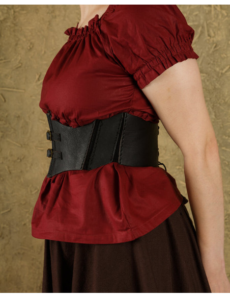 Talia middelalderlig læderoverdel - sort