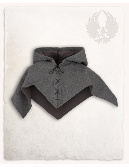 Capucha Medieval Folke en lana - Gris
