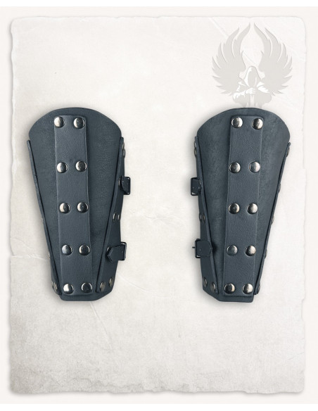 Erend Medieval Bracers i læder - sort