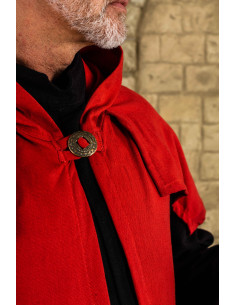 Pelgrims en tovenaars jas model Abraxas (rood katoen) 2