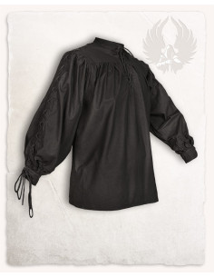 Camisa medieval negra de lazos modelo Alex 2