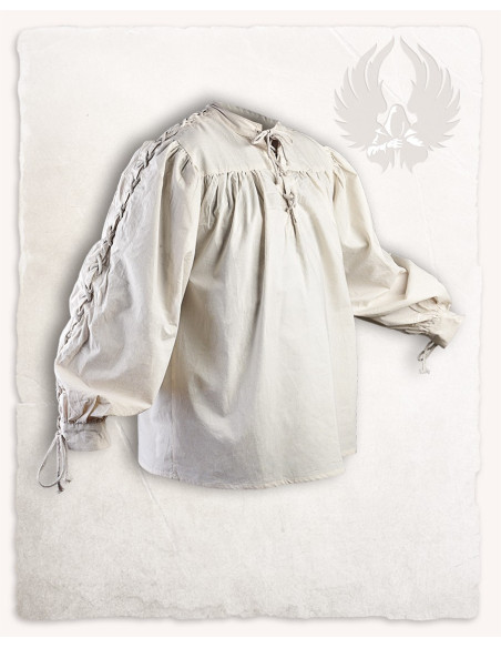 Camisa medieval crema de lazos modelo...