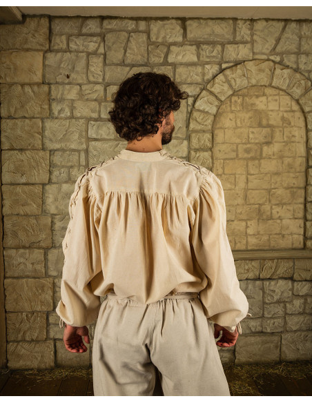 Camisa medieval crema de lazos modelo...