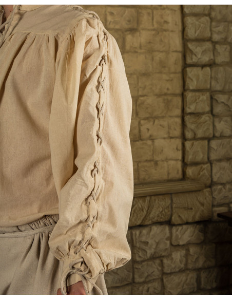 Camisa medieval crema de lazos modelo...
