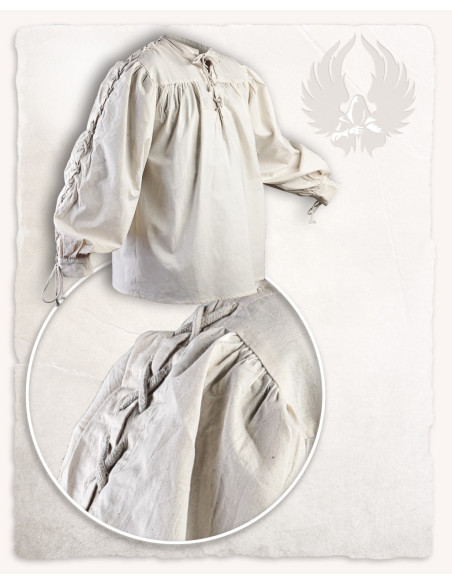 Camisa medieval crema de lazos modelo...