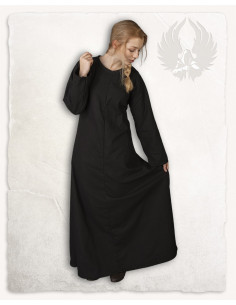 Sort middelalderlig tunika model Alina, i bomuld 2