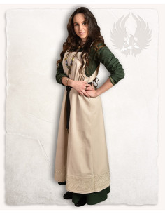 Viking schort jurk model Alva, creme