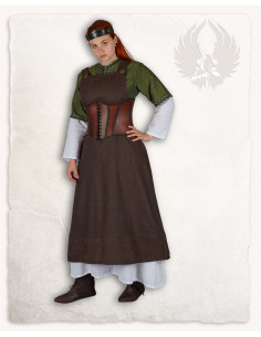 Vikingjurk schort model Alva Fishbone, bruin 2