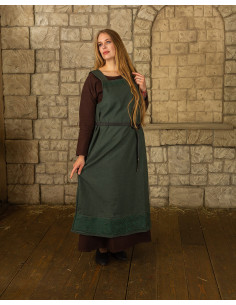 Vikingeforklædekjole model Alva, grøn