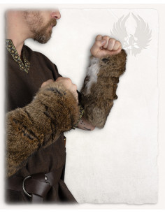 Gigantische zandflamingo konijnenbont Viking Bracers