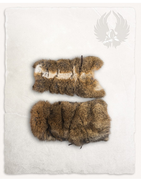 Brazaletes vikingos de piel de conejo...