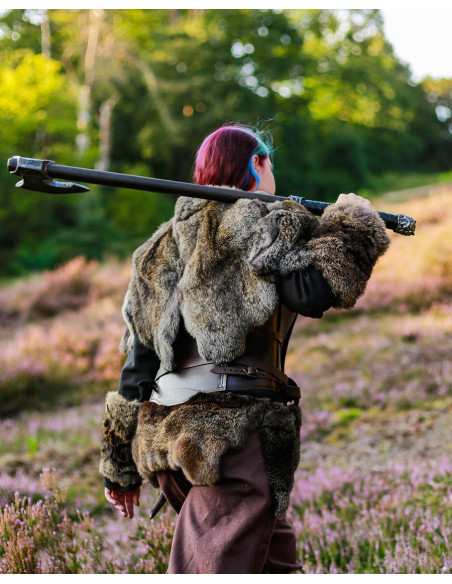 Brazaletes vikingos de piel de conejo...