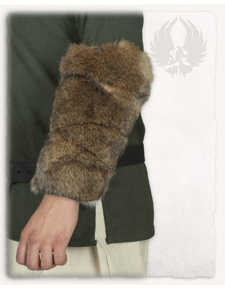 Brazaletes vikingos de piel de conejo...