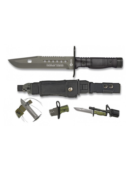 Cuchillo táctico Bayoneta negro Cuchillo táctico Bayoneta negro
