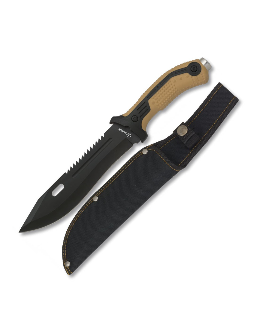 Machete Cortacañas Acero Inox. con Funda de Nylon Cuchillo Táctico  Supervivencia: 18,63 €