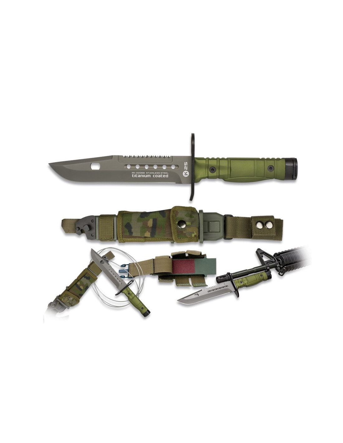 Cuchillo Táctico Supervivencia Militar Combate Bayoneta 5966