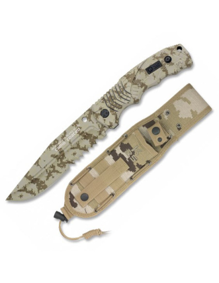 Cuchillo táctico RUI/K25 Camo con sierra