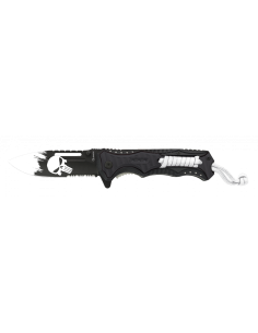 Navaja Calavera Punisher, mango aluminio encordado