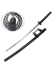 Vingetype tsuba ornamental katana med skede
