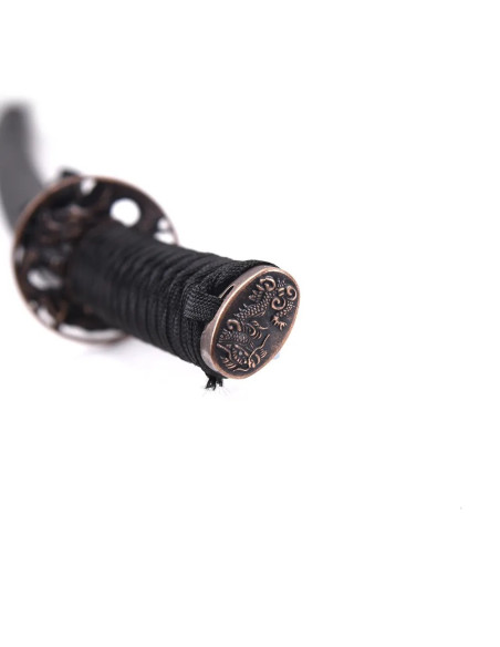 Sier katana draak tsuba met schede