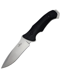 Cuchillo de caza satinado con funda de piel