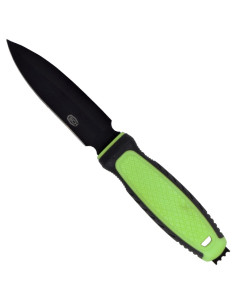 Zwart-groen enkelzijdig avonturenmes SCK (23,5 cm.)