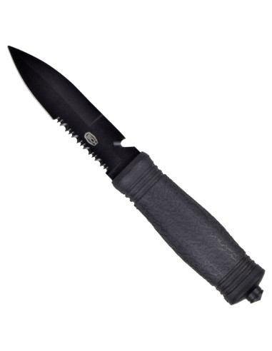 Cuchillo negro de aventura un solo filo SCK (23,5 cm.)