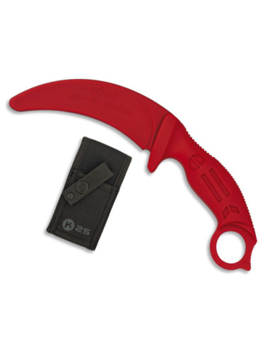 Cuchillo entrenamiento K25 hoja curva en rojo