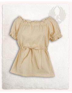 Kalina middelalderbluse, cremefarvet, i bomuld 2