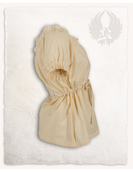 Blusa medieval Kalina, color crema,...