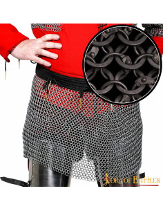 Falda medieval en cota de malla anillo redondo remachado