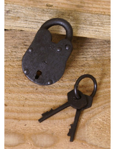 Mittelalterliches Vorhängeschloss mit Schlüssel.... 2