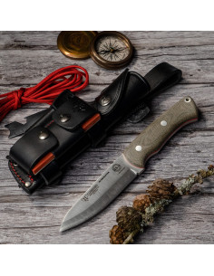 Cuchillo Bushcrafter (206-FC) mango micarta, COMPLETO