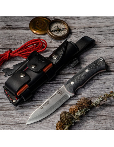 Bushcrafter kniv micarta håndtag fra Cudeman, COMPLETE