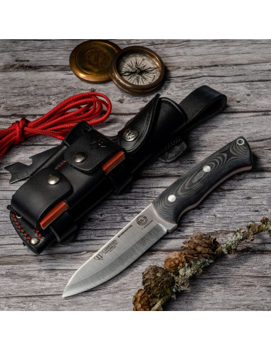 Cuchillo Bushcrafter mango micarta de Cudeman, COMPLETO