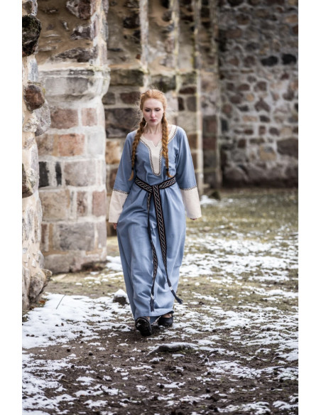 Vestido vikingo largo Freya, color azul